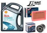 FITS TOYOTA YARIS 1.5 HYBRID BOSCH SERVICE KIT 5L 0W20 SHELL & AIR OIL BOSCH KIT