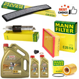 FITS BMW 330i E46 PETROL MANN SERVICE KIT ALL MANN FILTERS AND CASTROL 7L OIL