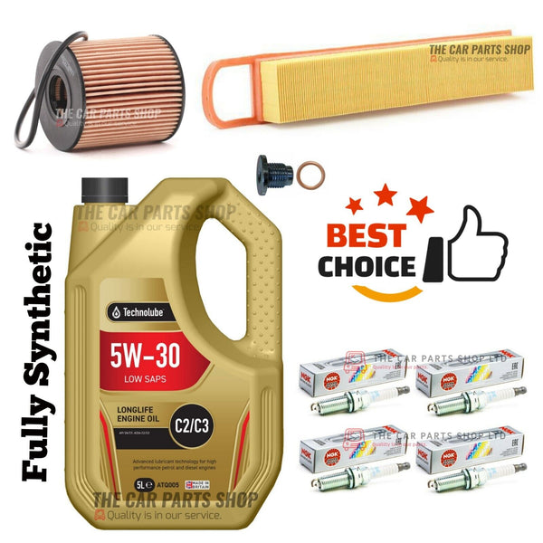 FOR PEUGEOT 207 1.4 1.6 PETROL SERVICE KIT 5L 5W30 OIL & AIR OIL & NGK PLUGS