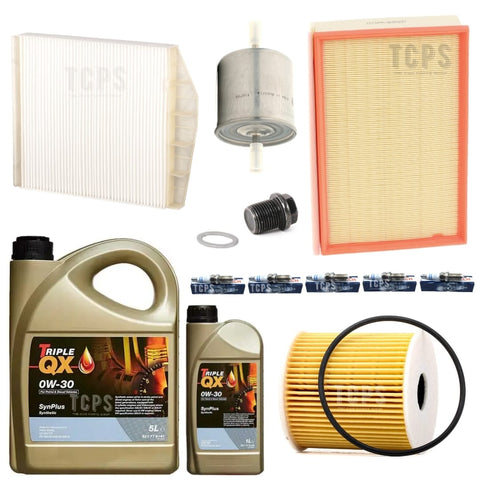 FOR VOLVO XC70 2.5 MK1 FULL SERVICE KIT 6L 0W30 & ALL 4 FILTERS & BOSCH PLUGS NEW