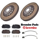 For Audi SQ5 3.0 TDi MHEV MK2 Front Brake discs 375mm & Brembo pads + Two Sensors