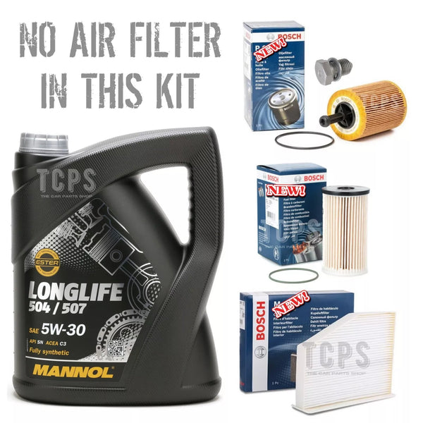 FITS VW SCIROCCO 2.0 TDI 2008+ BOSCH SERVICE KIT EXCLUDING AIR FILTER 5L MANNOL