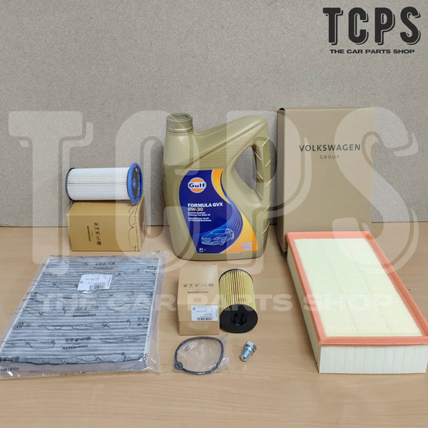 TO FIT VW PASSAT 1.6 2.0 TDI GENUINE OEM SERVICE KIT INC 5L GULF GVX & SUMP PL