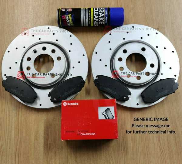 FITS VW SCIROCCO 2.0 TDI MK3 13-17 DRILLED REAR BRAKE DISCS + BREMBO PADS OE