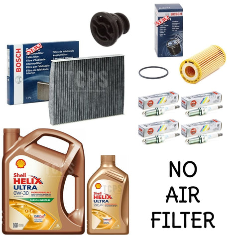 FOR VW TIGUAN R 2.0 TSI MK2 BOSCH SERVICE KIT 6L SHELL 0W30 OIL CABIN NGK PLUGS (NO AIR)