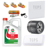 FOR TOYOTA YARIS 1.3 TR VVTI MK2 FULL SERVICE KIT WITH 4L CASTROL 15W40 4 PLUGS FILTERS