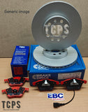 FOR AUDI S3 8P NEW PAGID FRONT BRAKE DISCS 345MM & EBC RED STUFF CERAMIC PADS NEW