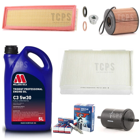 FOR CITROEN C3 1.6 PETROL MK1 FULL SERVICE KIT WITH 5L C3 5W30 DENSO PLUGS