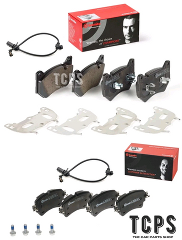 FOR AUDI Q5 2.0 40 TDI MK2 FRONT & REAR BREMBO BRAKE PADS SET & SENSORS