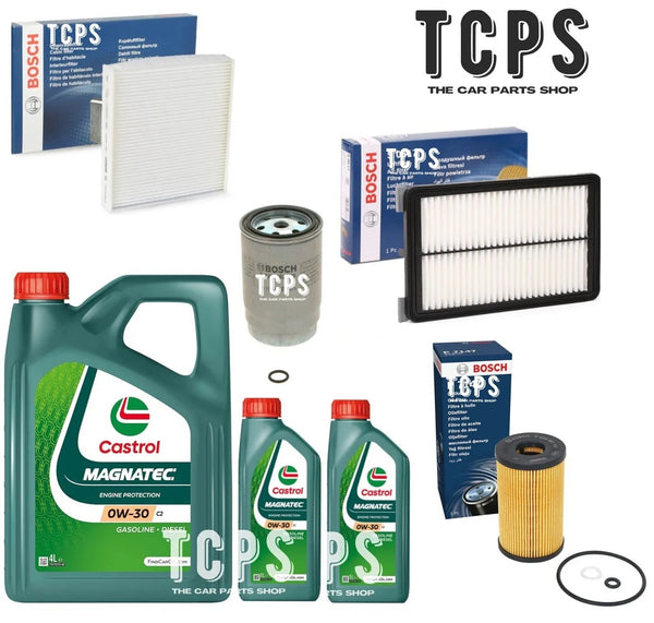FOR HYUNDAI TUCSON 1.7 CRDi 2015+ COMPLETE BOSCH FILTER KIT WITH 6L CASTROL OIL