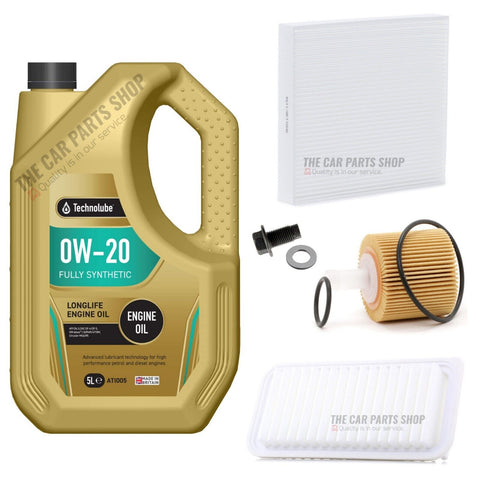 FOR TOYOTA YARIS 1.3 VVTI 2011  SERVICE KIT 5L 0W20 + AIR OIL CABIN + PLUG