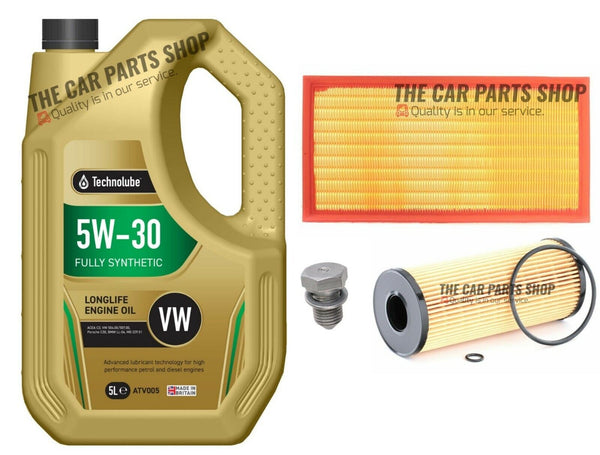 FOR SEAT TOLEDO 1.9 SDI 99-04 SERVICE KIT 5L 5W30 OIL & AIR + OIL FILTER