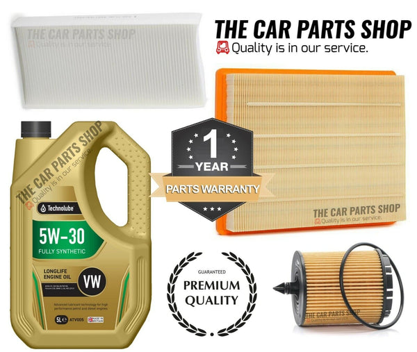 FOR VAUXHALL VECTRA MK2 2.2 16V 02-08 SERVICE KIT 5L 5W30 OIL + CABIN OIL & AIR