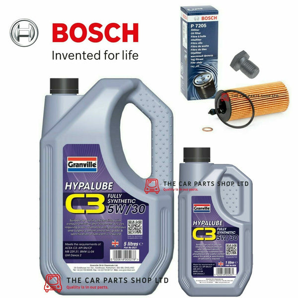 FITS BMW 3 SERIES 318D F30 SERVICE KIT 6 LITRES GRANVILLE 5W30 AND OIL FILTER