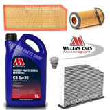 FOR SEAT LEON 2.0 TFSI 06-11 SERVICE KIT 5L OIL + CABIN AIR OIL & SUMP PLUG