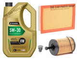 FITS SEAT ALHAMBRA 2.0 TDI SERVICE KIT 5L OIL 5W30 WITH OIL AND AIR FILTER SET