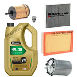 FOR SEAT TOLEDO 1.6 TDI 2015> SERVICE KIT 5L ENGINE OIL + ALL FILTERS NEW
