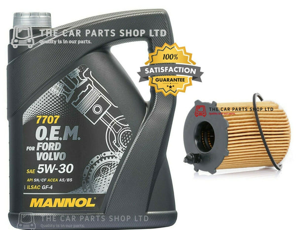 FOR FORD FOCUS 1.6 TDCI OIL CHANGE SERVICE KIT 5L 5W30 OIL & OIL FILTER NEW