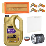FOR FIAT 500 MK1 1.2 PETROL 2007> FULL SERVICE KIT 5W40 OIL + FILTERS NGK PLUGS