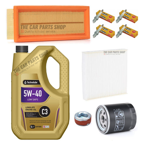 FOR FIAT 500 MK1 1.2 PETROL 2007> FULL SERVICE KIT 5W40 OIL + FILTERS NGK PLUGS