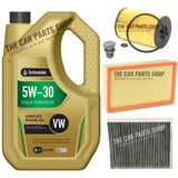 FOR SEAT LEON 2.0 TDI 2012> SERVICE KIT 5L OIL + CARBON CABIN AIR AND OIL FILTER