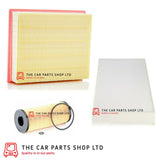 FOR VW PASSAT 3B2 1.9 TDI 1998-2000 SERVICE FILTERS KIT OIL + AIR + CABIN/POLLEN