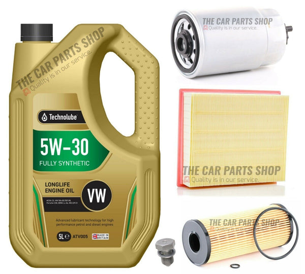TO FIT AUDI A4 1.9 TDI 2000-2004 SERVICE KIT 5 LITRES 5W30 OIL & OIL AIR FUEL