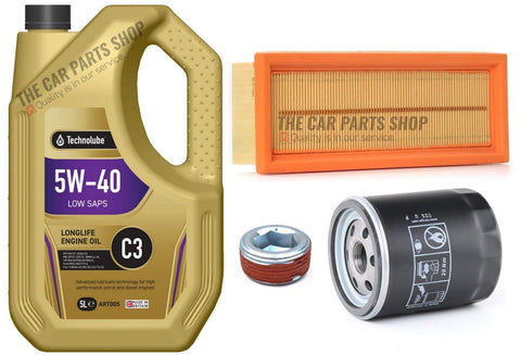 FOR FIAT GRANDE PUNTO 1.4 8V 05-15 SERVICE KIT 5L OIL + OIL AND AIR FILTER PLUG