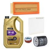FITS FIAT PUNTO EVO 08-12 FULL SERVICE KIT OIL AIR CABIN & 5L ENGINE OIL