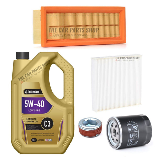 FITS FIAT PUNTO EVO 08-12 FULL SERVICE KIT OIL AIR CABIN & 5L ENGINE OIL