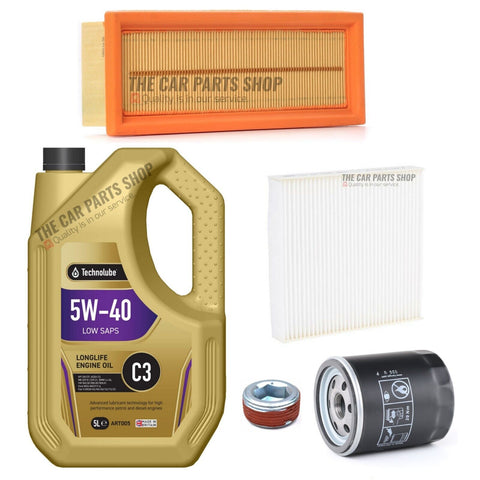 FOR FIAT GRANDE PUNTO 1.4 8V 05-15 SERVICE KIT 5L OIL + OIL AIR CABIN + SUMP PL