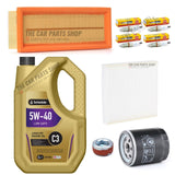 FOR FIAT GRANDE PUNTO 1.4 8V 2005> SERVICE KIT 5L OIL + OIL AIR & NGK PLUGS x4