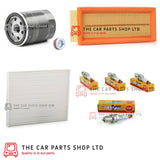 FOR FIAT GRANDE PUNTO 1.4 8V 2005> SERVICE FILTER KIT WITH NGK SPARK PLUGS x 4
