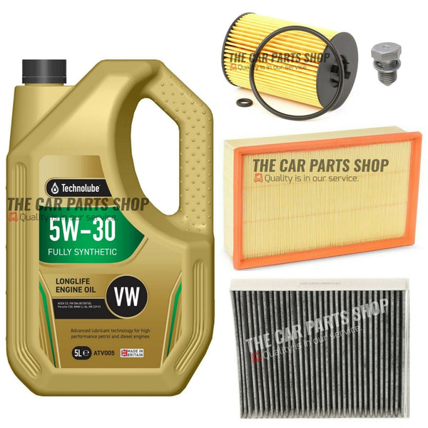 FOR AUDI A3 SPORTSBACK 1.6 TDI (8VA 8VF) SERVICE KIT 5L OIL + CABIN AIR OIL