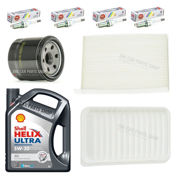 FOR VAUXHALL AGILA B 1.2 PETROL SERVICE KIT 5L OIL & OIL AIR CABIN + NGK PLUGS 4