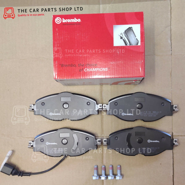 FITS AUDI TT 2.0 TDI 2014> GENUINE FRONT BREMBO PADS + SCREWS PREMIUM PADS