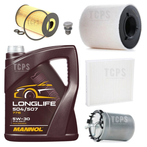 FOR AUDI A1 1.6 TDI FULL SERVICE FILTER KIT 5L ENGINE OIL & ALL FILTERS + PLUG