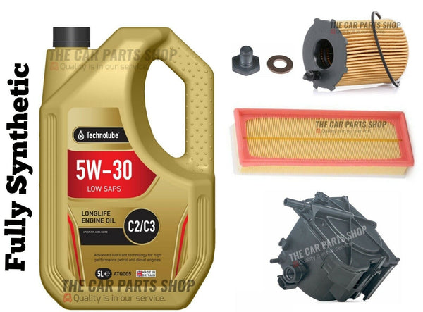 FOR PEUGEOT PARTNER 1.6 SERVICE KIT 5L 5W30 OIL + FUEL AIR AND OIL FILTER NEW