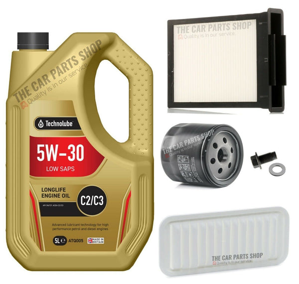 FITS TOYOTA AYGO, CITROEN C1 & PEUGEOT 107 SERVICE KIT 5L & OIL AIR AND CABIN