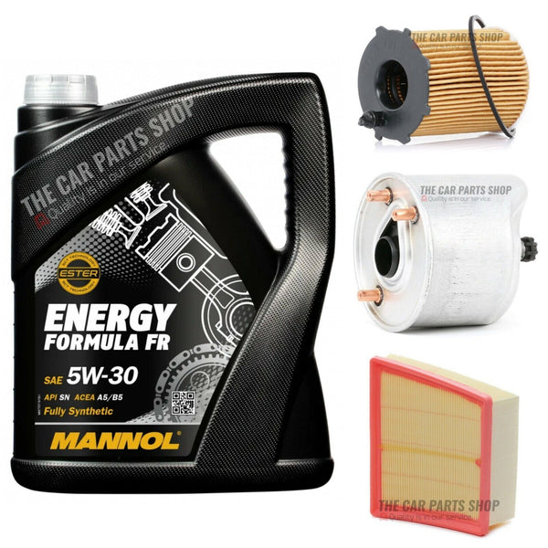FOR FORD B-MAX 1.5 SERVICE KIT 5L ENGINE OIL 5W30 + OIL AIR FUEL FILTER NEW