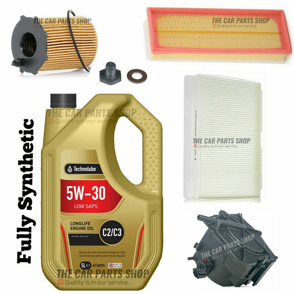 FULL SERVICE KIT FOR PEUGEOT 307 5 LITRES OIL + OIL AIR FUEL CABIN FILTER *NEW*