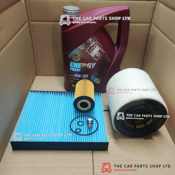 FITS SKODA FABIA MK2 1.6 TDI 10-14 SERVICE KIT 5L OIL + OIL AIR CABIN AND PLUG