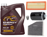 FOR VW SCIROCCO 2.0 PETROL 2008-2009 SERVICE KIT 5L OIL & AIR OIL CABIN FILTER