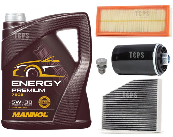 FOR VW SCIROCCO 2.0 PETROL 2008-2009 SERVICE KIT 5L OIL & AIR OIL CABIN FILTER