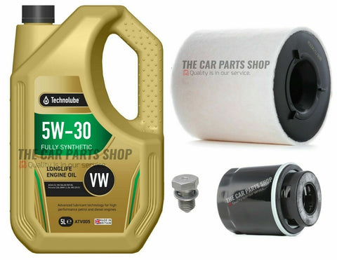 FOR AUDI A1 SPORTSBACK 1.2 1.4 11-15 SERVICE KIT 5L OIL + OIL AIR FILTER & PLUG
