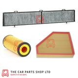 TO FIT BMW 2.0 118d E81 SERVICE FILTER KIT AIR, CARBON CABIN AND OIL FILTER