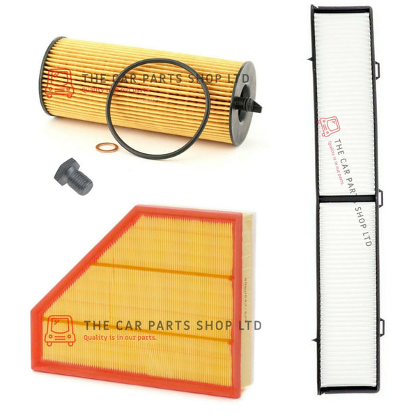 TO FIT BMW 2.0 118d E81 SERVICE FILTER KIT AIR CABIN AND OIL FILTER + PLUG