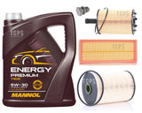SERVICE KIT FOR VW GOLF 2.0 TDI MK5 5L 5W30 + FUEL AIR OIL & SUMP PLUG BRAND NEW
