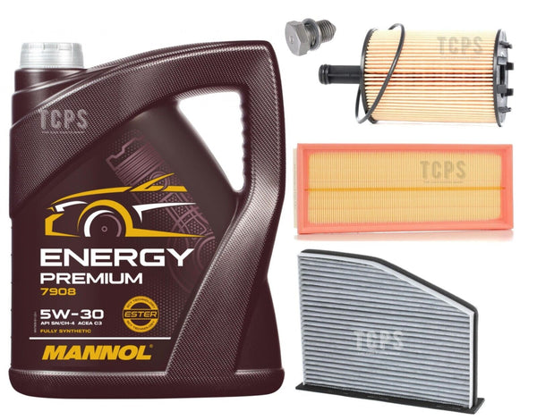 SERVICE KIT FITS VW GOLF 2.0 TDI MK5 5L ENGINE OIL + CABIN AIR OIL & SUMP PLUG
