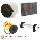 FITS AUDI A4 2.0 DIESEL 2015> FULL SERVICE KIT OIL AIR FUEL CARBON CABIN FILTER